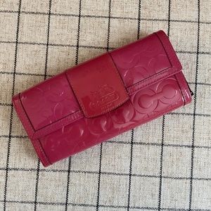 Coach Pink Patent Leather Wallet